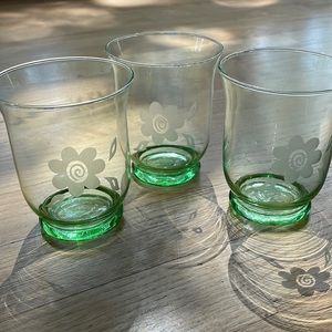 Delicate green votive candle holders